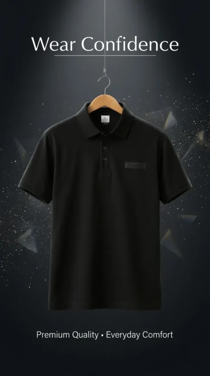 Black Crew Neck T-Shirt Pakistan Urban Classic Premium Cotton Tee (4)