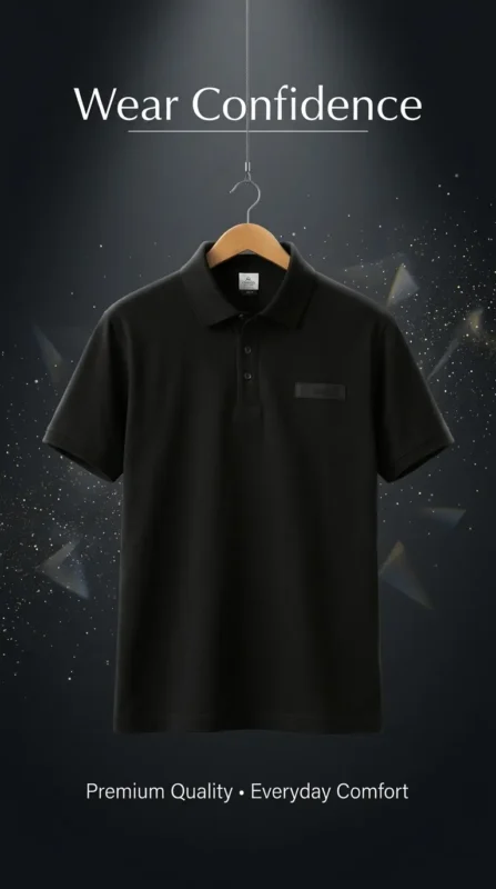 Black Crew Neck T-Shirt Pakistan Urban Classic Premium Cotton Tee (4)